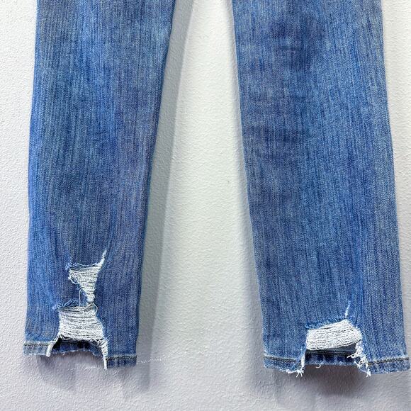 Frame Denim Le Boy Jeans Beckham Wash Size 27 Distressed Ankle High Rise Denim - Picture 13 of 13